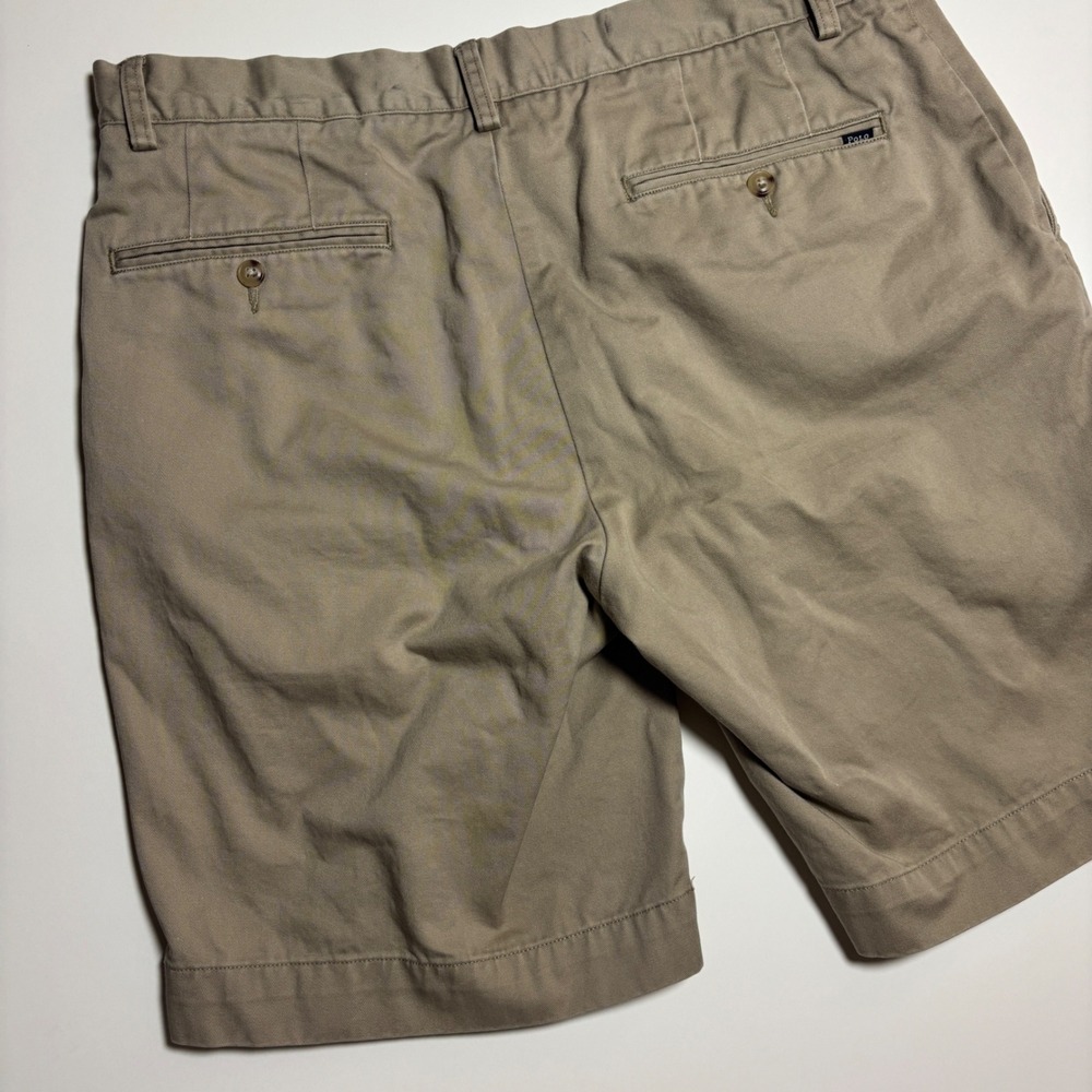 Polo Ralph Lauren Classic Fit Chino Shorts Mens 34 inseam 9" Khaki Tan Cotton - Picture 2 of 9